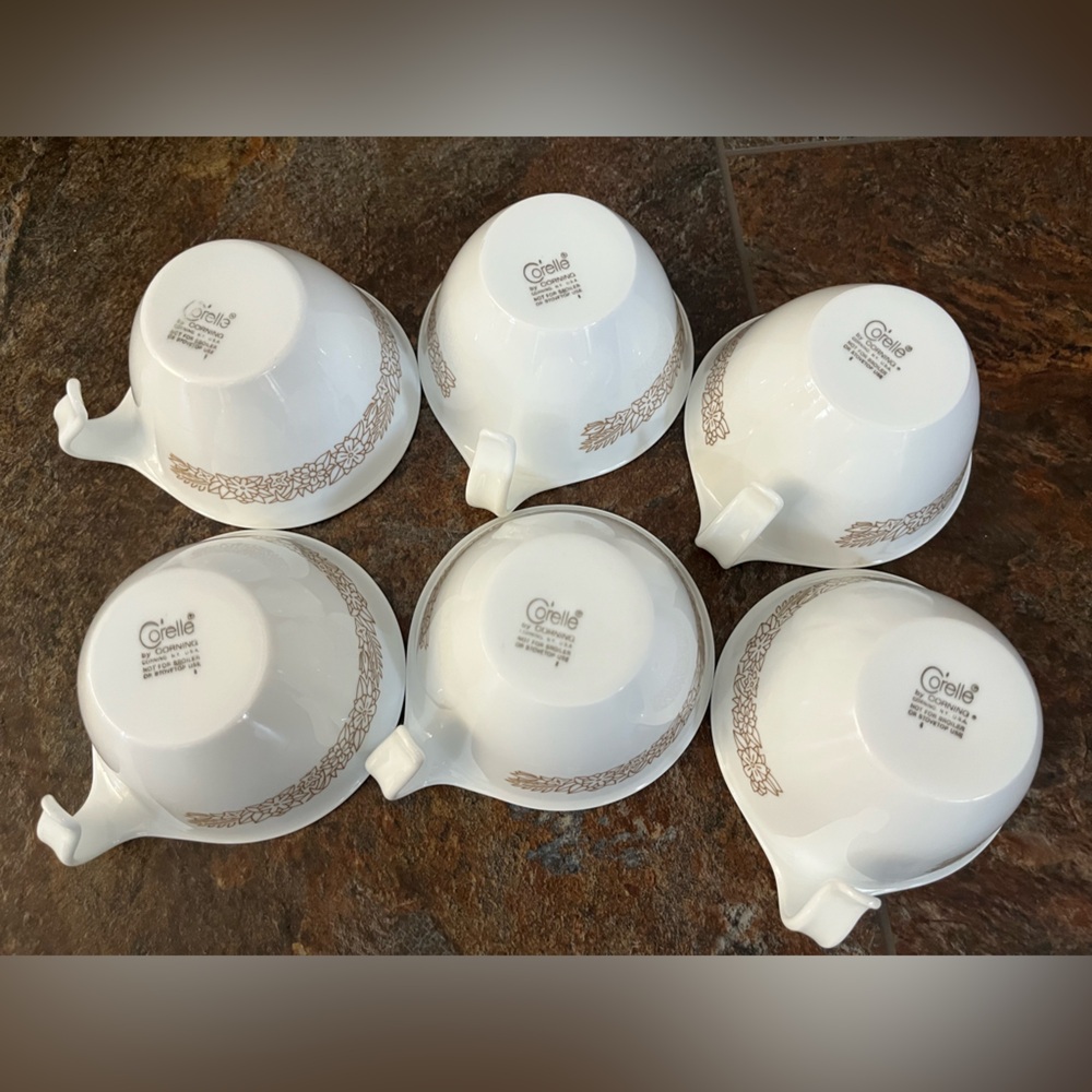 A set of 6 Vintage Corelle Woodland brown hook handle coffee tea cups Corning. - Picture 7 of 10